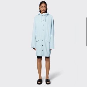 Like new Rains Belted Trench Style Curve Jacket in sky Size XS